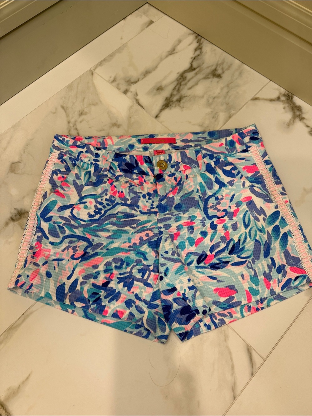 Lilly Pulitzer Blue, Pink & Aqua Floral Bermuda Shorts